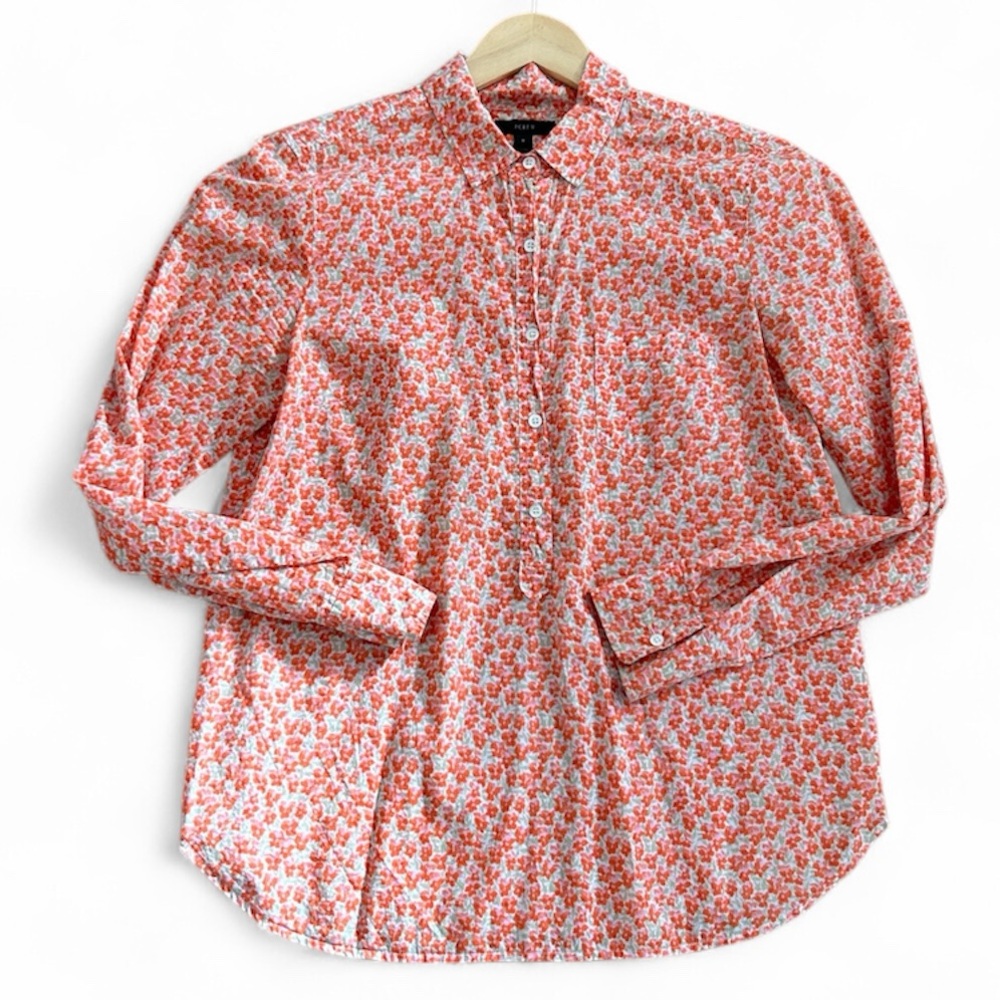 J. Crew Floral Popover in Red/orange